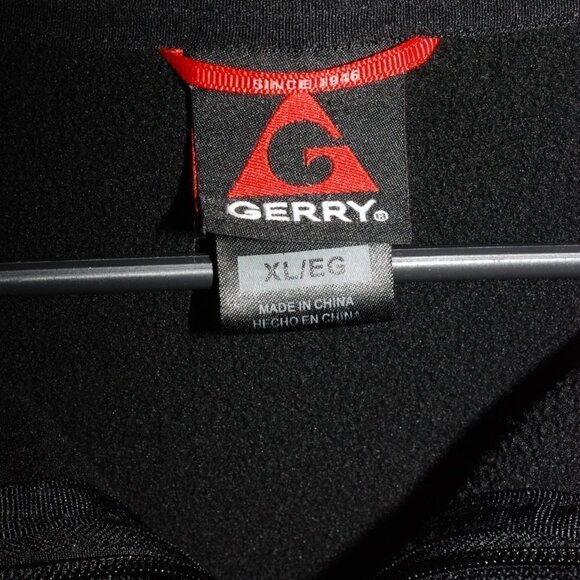 Gerry Mens XL Fleece Golf Jacket Coat Waffle Ribbed Knit Lined Black Full Zip - Picture 4 of 4